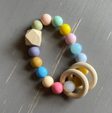 Multi-Color Baby Teething Rattle Toy/Ring