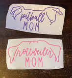 Custom Handmade Dog Ear Outline & 'Dog Mom/Mama' Vinyl Decals