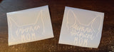 Custom Handmade Dog Ear Outline & 'Dog Mom/Mama' Vinyl Decals