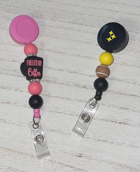Beaded Silicone Retractable Badge Reels