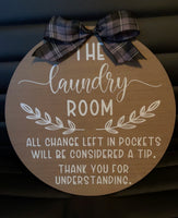 12" (d) 'The Laundry Room' Rustic Plaque