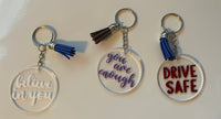 Motivational Quotes With Tassel Keychains