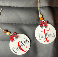 Round Monogrammed Christmas Ornaments