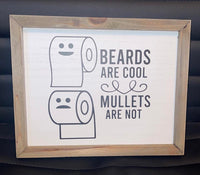 Funny Rustic 'Beards Are Cool' Bathroom Plaque