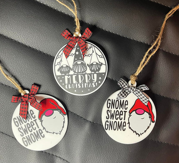 Gnome Themed Christmas Ornaments