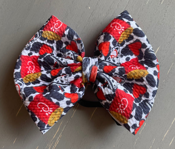 5" Elastic Chick-Fil-A Pattern Baby Bows