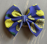 5" Elastic Lemons Design Baby Bows