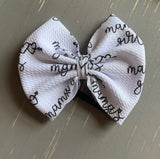 5" Elastic 'Mama's Girl' Design Baby Bows