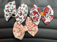 Holiday & Football Themed 5" (W) Baby Bows