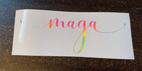 Silver Rainbow Holographic MAGA Vinyl Decal