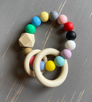 Multi-color Baby Teething Rattle Ring/Toy