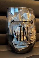 'Wine' Stemless Wine Glass