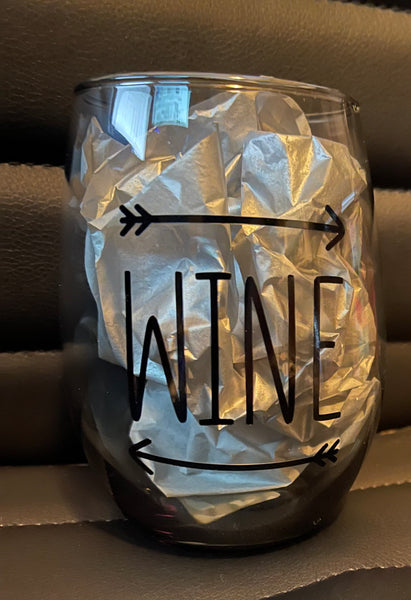 'Wine' Stemless Wine Glass