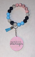 'Mama' & 'Meltdown Manager' Beaded Wristlet With tassel