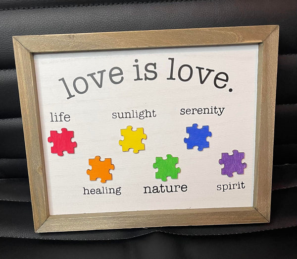 Pride & Equality Rustic Hanging Plaque