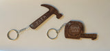 Dark Brown Colored Tool Themed Father's Day Keychains