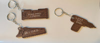 Dark Brown Colored Tool Themed Father's Day Keychains