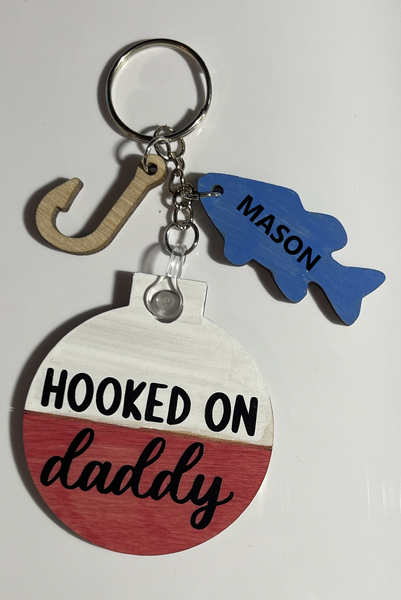 Custom Fishing Themed Father's Day Keychains