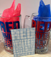 Red, White, & Brew Beer Mugs