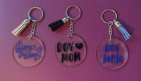 'Boy Mom' Mother's Day Themed Keychains With Tassels