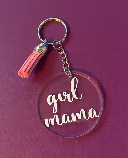 'Girl Mama/Mom' Mother's Day Themed Keychains With Tassels