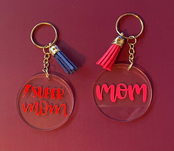 Variety of Mother's Day Themed Keychains With Tassels