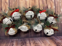 Large White Jingle Bell Christmas Ornaments - RAE DUNN INSPIRED