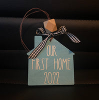 Wooden 'First Christmas In Our New Home' Christmas Ornament