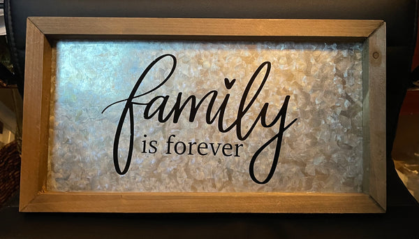 Rustic 'Family Is Forever' Wall Plaque