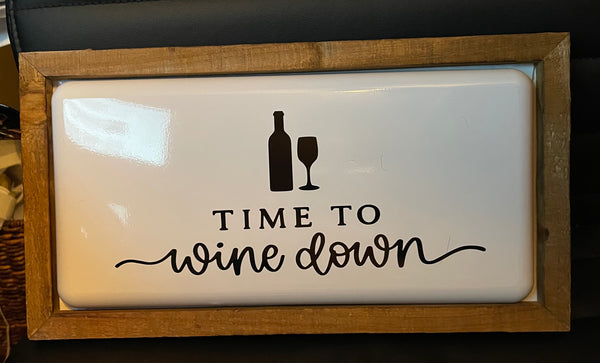 Rustic 'Wine Down' Wall Plaque
