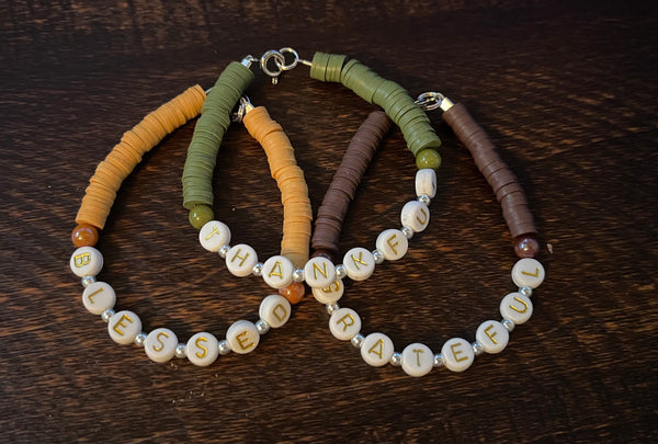 Stack of 3 - Thanksgiving Theme Handmade Bracelets