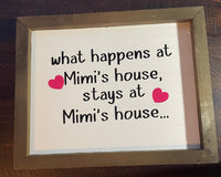 Mimi’s House Rustic Wooden Hanging Wall Plaque