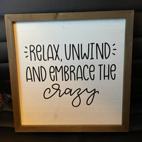 Rustic Wooden ‘Relax & Unwind’ Plaque